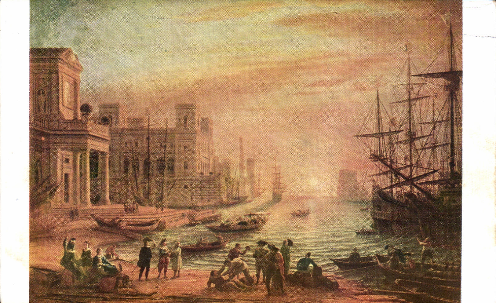 CPA Paris Musee du Louvre Claude Gelee dit le Lorrain Un port de la mer au soleil couchant