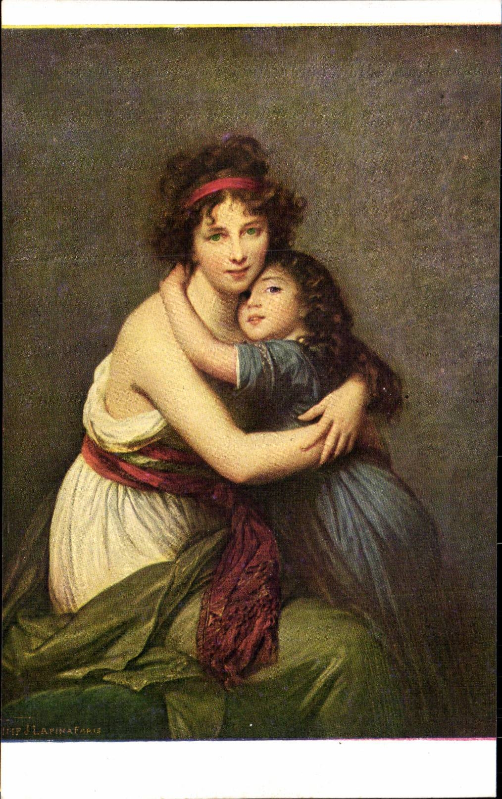 CPA Paris Musee du Louvre Vigee Lebrun Portrait de Mme Vigee Lebrun et de sa fille