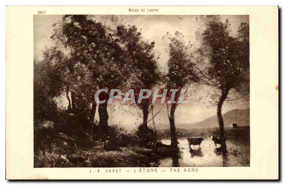 CPA Musee du Louvre Paris Corot l'etang Vaches