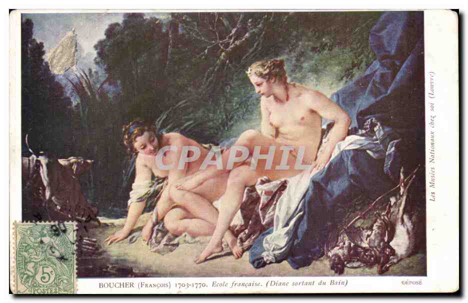 CPA Boucher 1703 1770 Ecole francaise Diane sortant du bain