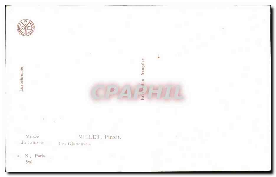 CPA Millet Musee du Louvre Paris Les glaneuses — Rückseite