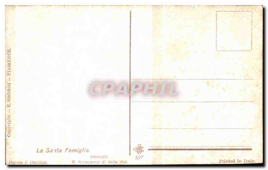 CPA La Santa Famiglia Venezia — Verso