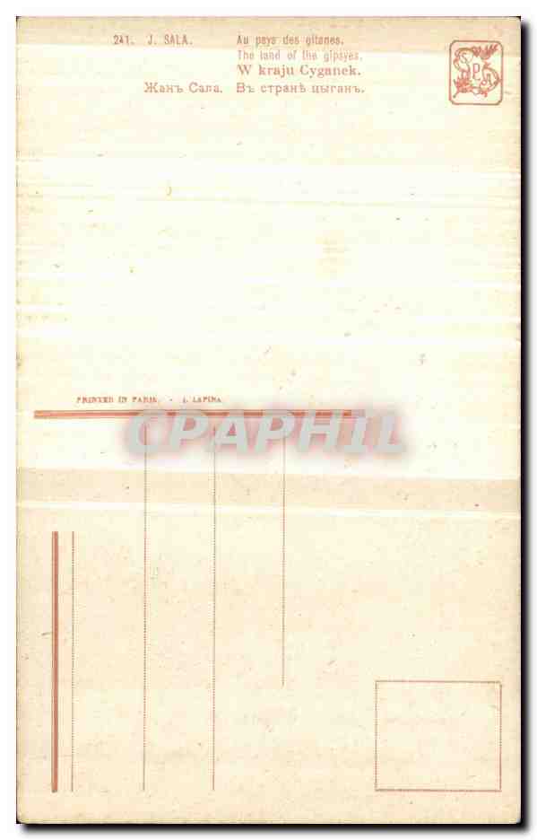 CPA J Sala Aux pays des gitanes — Verso