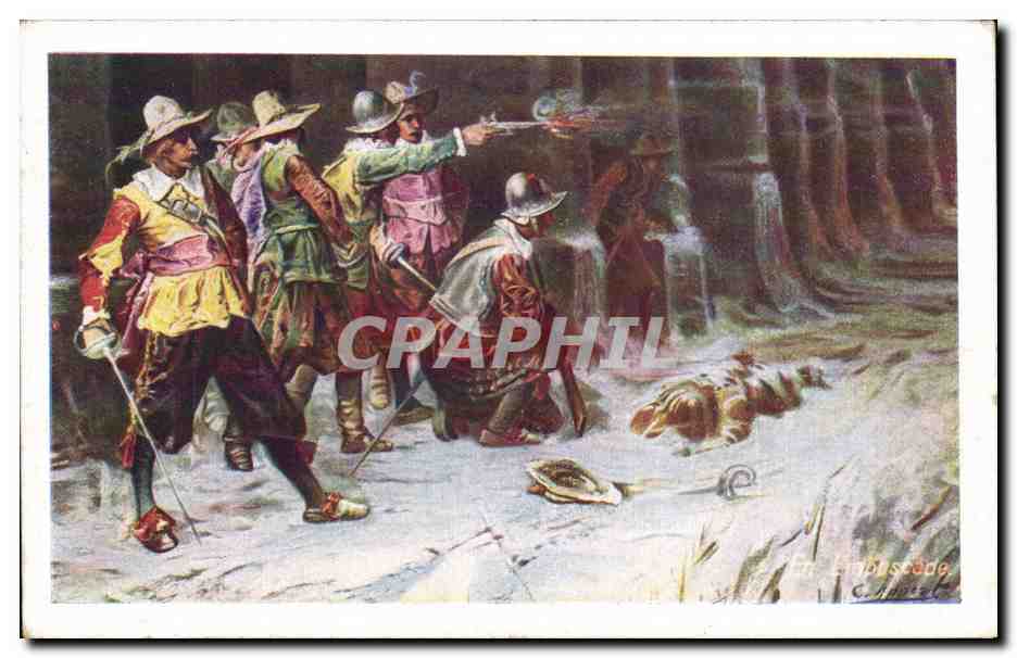 CPA Militaria Mousquetaires dans la neige