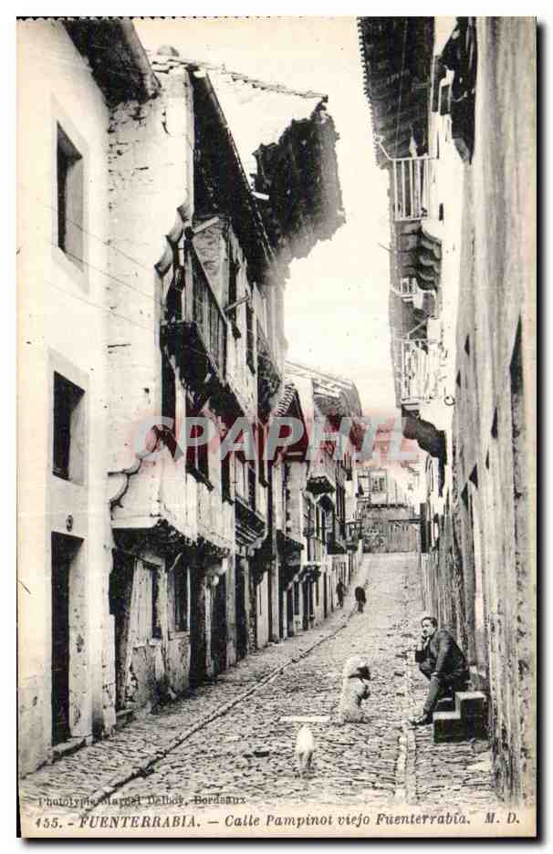 CPA Espagne Spain Espana Fuenterrabia Calle Pampinot viejo Fuenterrabia