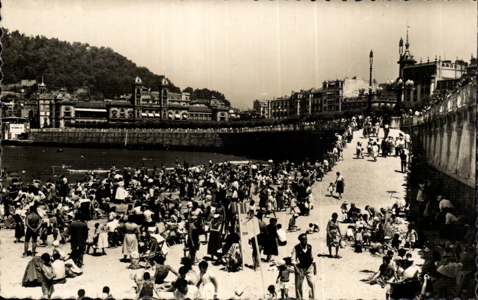 CPA Espagne Spain Espana San Sebastian Vista parcial de la playa