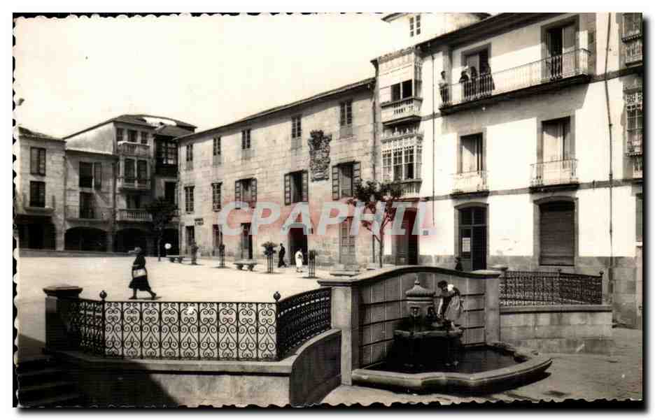 CPSM Espagne Spain Espana Pontevedra Plaza de Teucro