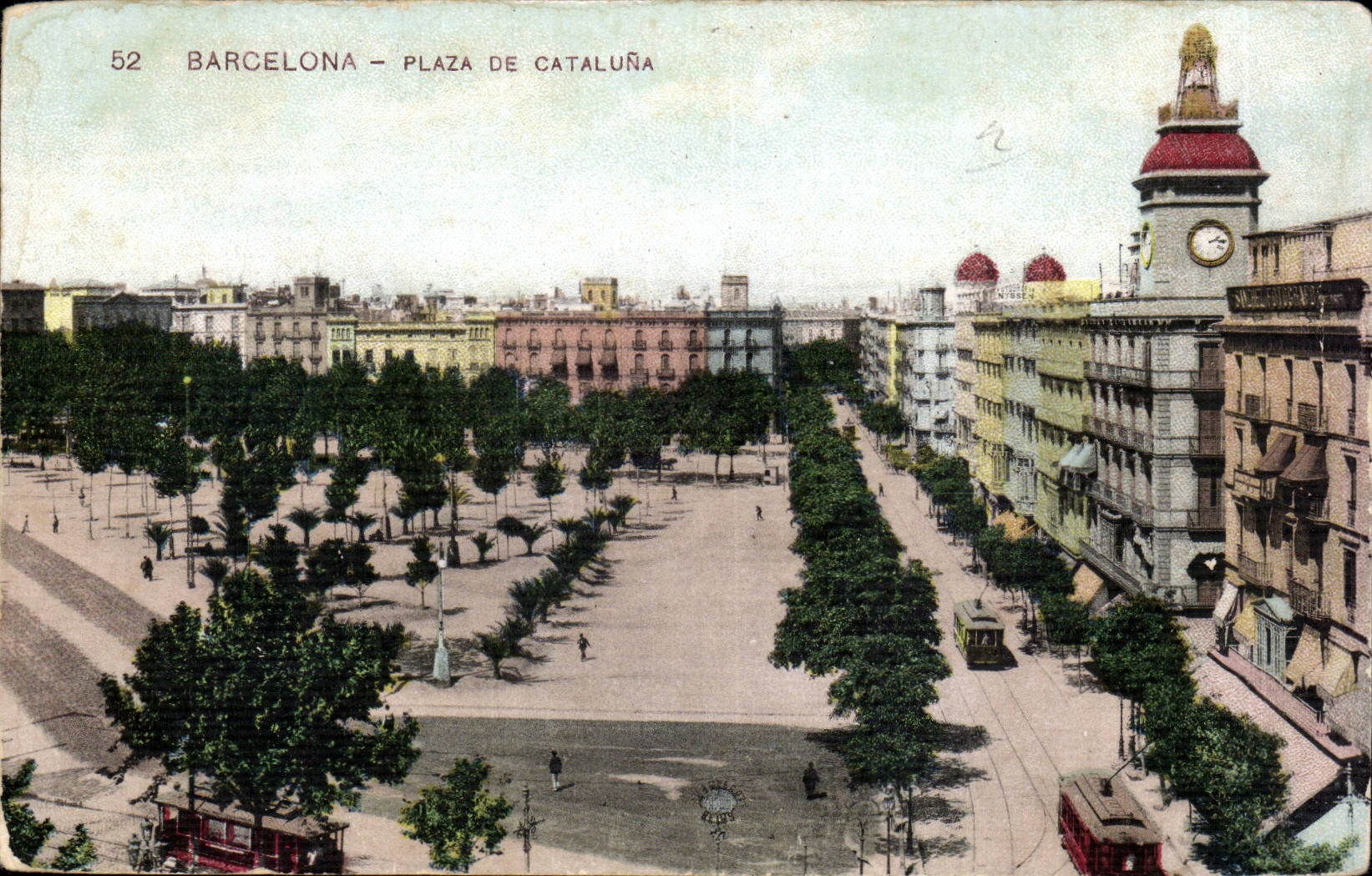 CPA Espagne Espana Spain Barcelona Plaza de Cataluna