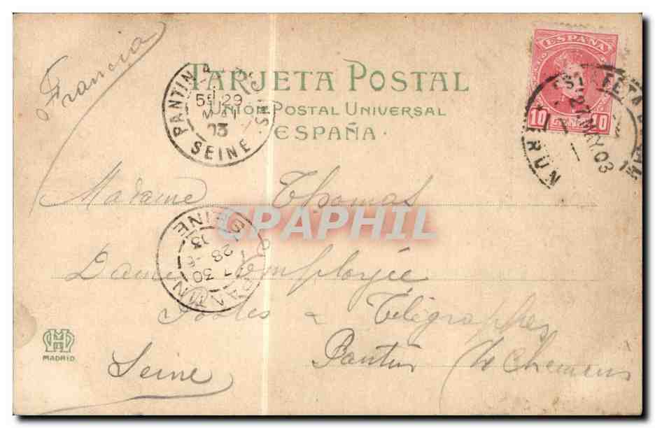 CPA Espagne Espana Spain San Sebastian Diputacion Provincial — Rückseite