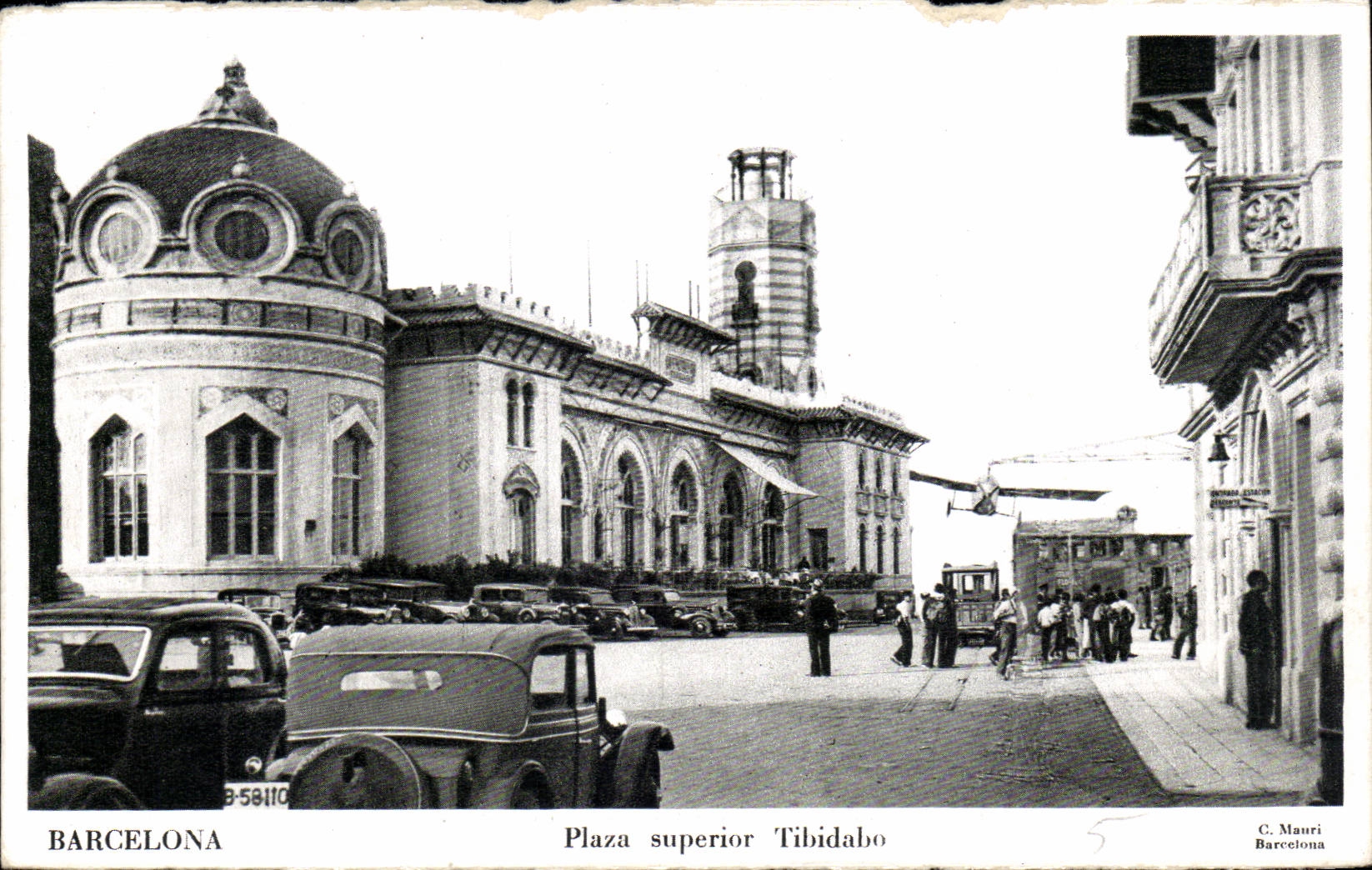 CPA Espagne Espana Spain Barcelona Plaza superior Tibidabo