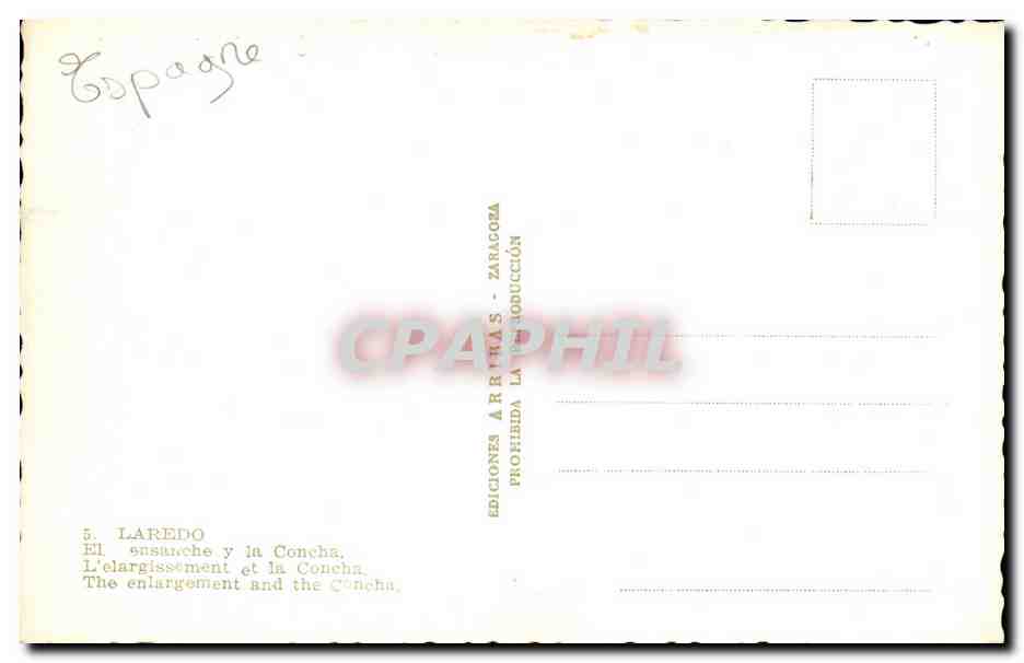 CPSM Espagne Espana Spain Laredo L'elargissement y la Concha — Back