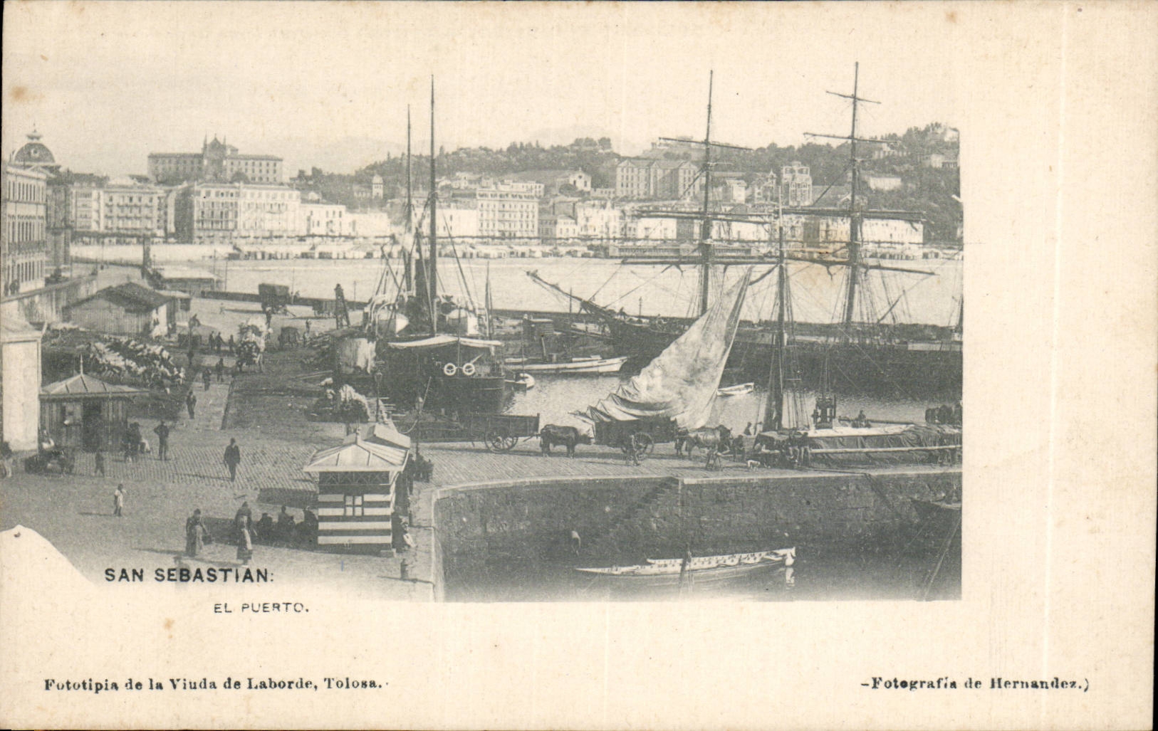 San Sebastián — Le port — Fototipia de la Viuda de Laborde, Tolosa