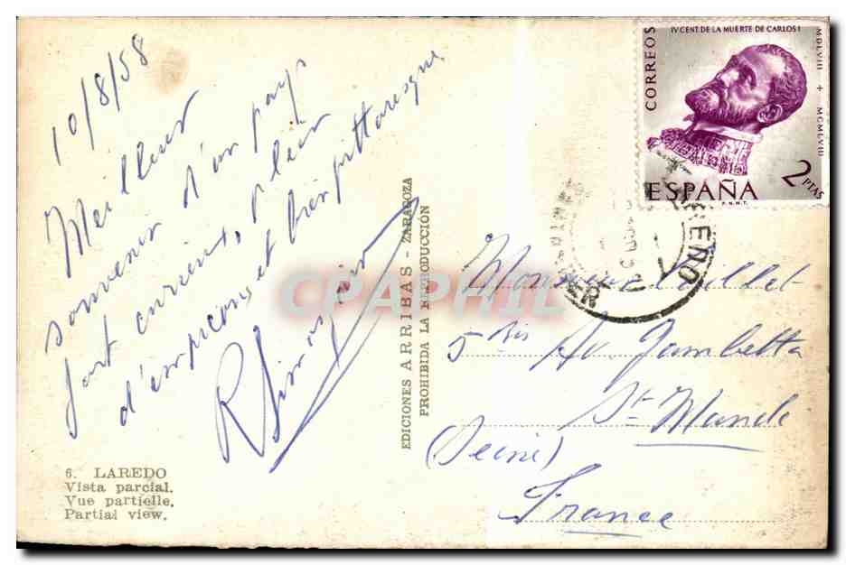 CPA Espagne Espana Spain Laredo Vista parcial — Back