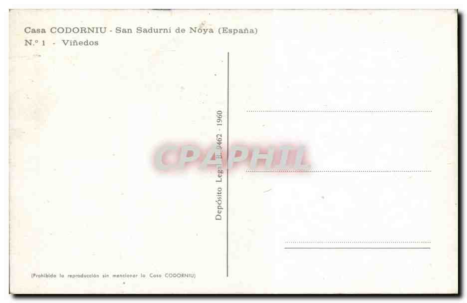 Vignes — travailleurs en champ — Casa CODORNIU - San Sadurní (Espagne) N°1 — Reverso