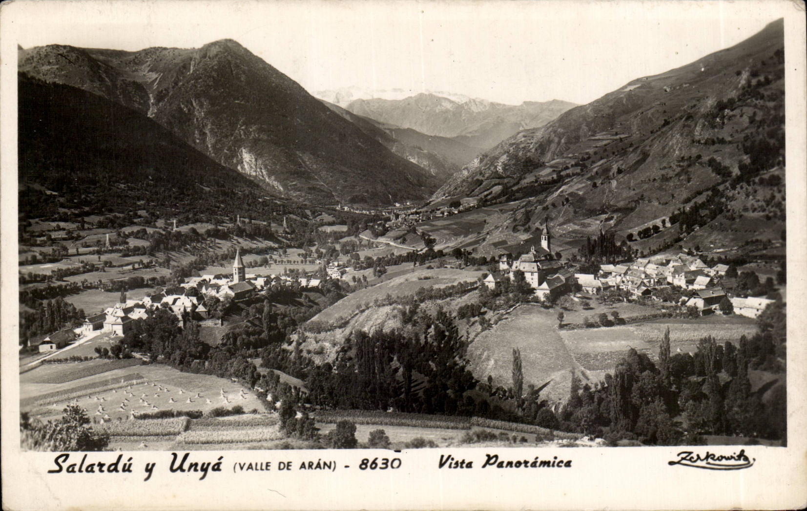 CPA Espagne Spain Espana Salardu y Unya Vista Panoramica