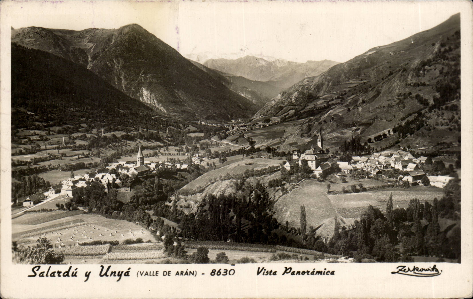 CPA Espagne Spain Espana Salardu y Unya Vista Panoramica
