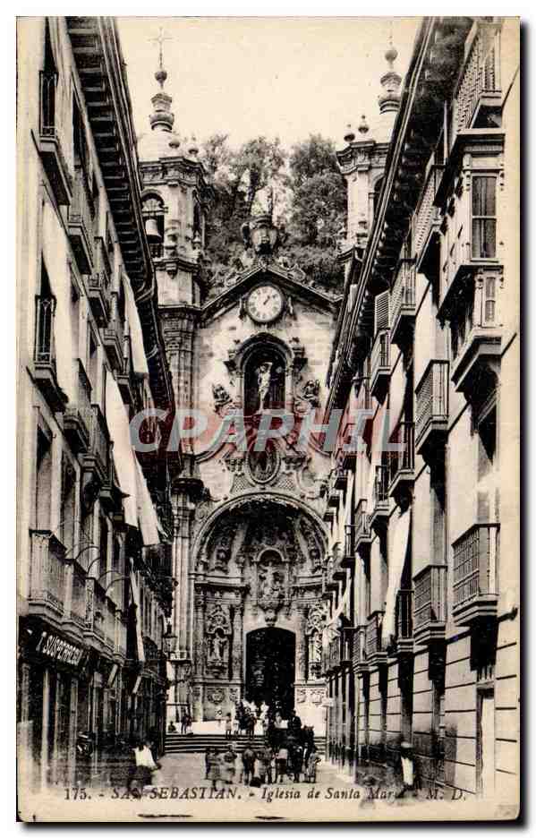 CPA Espagne Spain Espana San Sebastian Iglesia de Santa Maria
