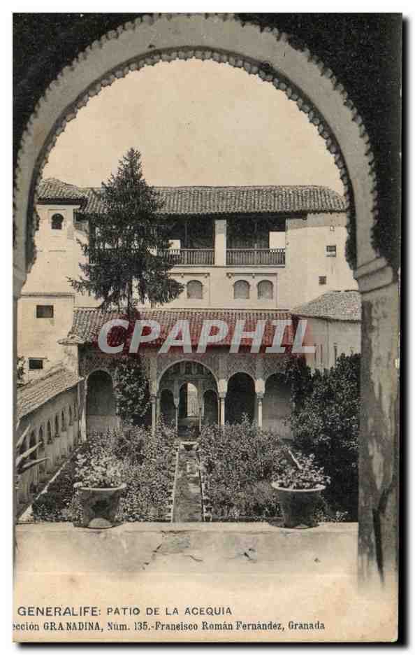 CPA Espagne Spain Espana Generalife Patio de la Acequia 