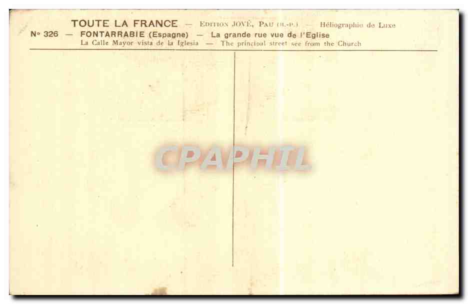 CPA Espagne Spain Espana Fontarrabie — Back