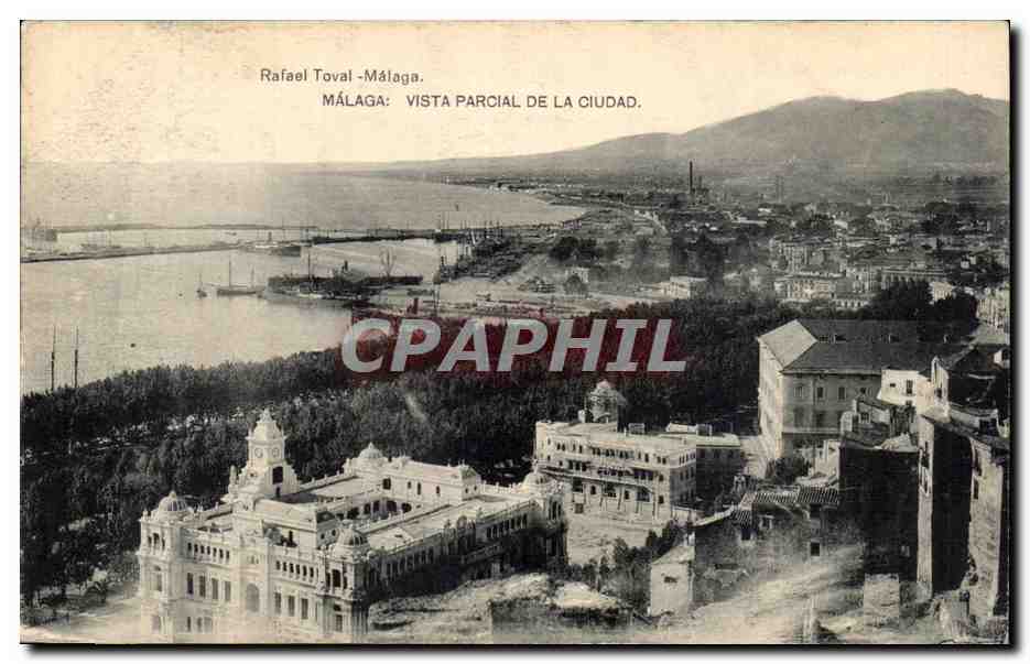 CPA Espagne Spain Espana Malaga Vista parcial de la Ciudad