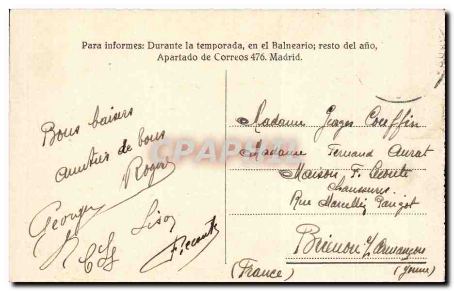 Espagne Espana Spain CPA El Pueblo de Panticosa — Rückseite