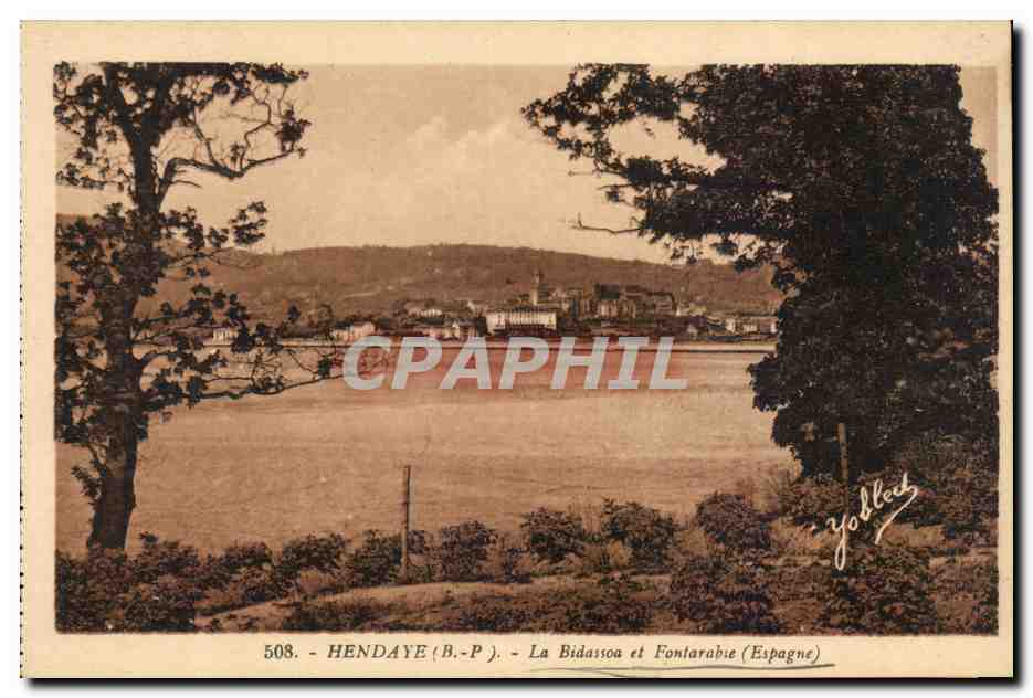 Espagne Espana Spain CPA Hendaye La Bidassoa et Fontarabie 