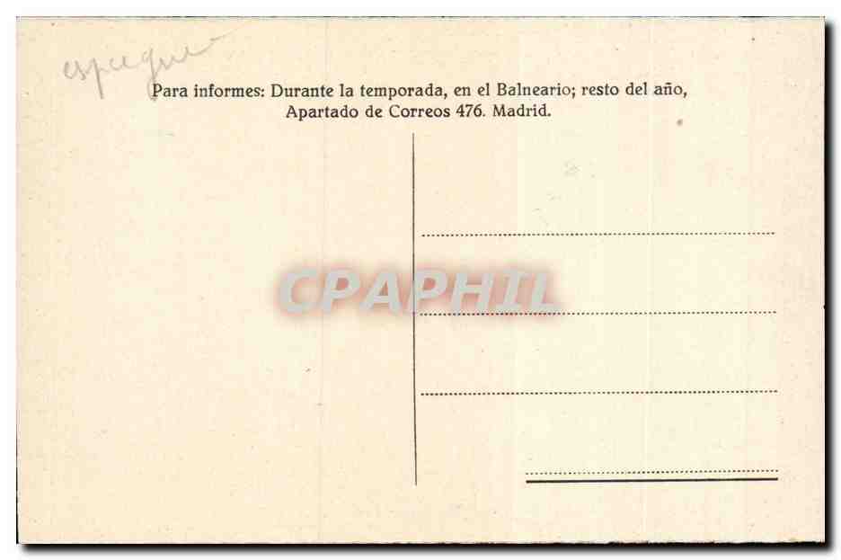 CPA Espagne Spain Espana La Castilla en el Escalar — Rückseite