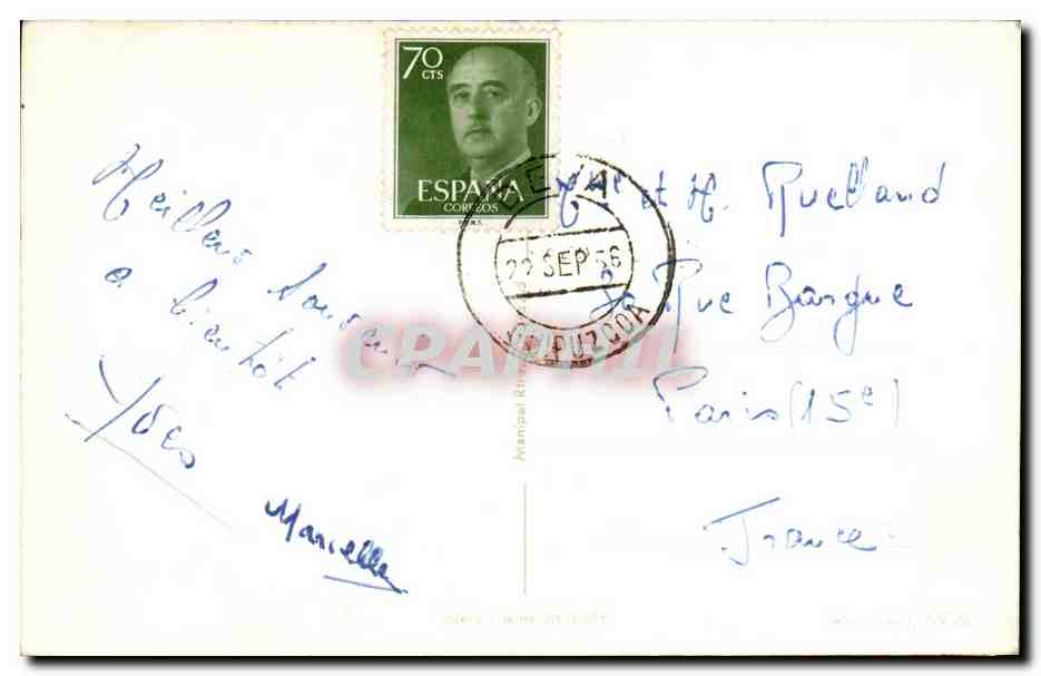 CPA Espagne Spain Espana Deva Guizpuzcoa Hotel Miramar y playa — Rückseite