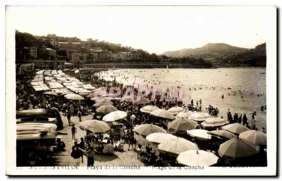 CPA Espagne Spain Espana San Sebastian Playa de la Concha 