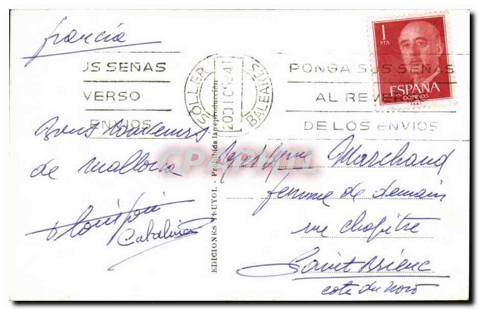 CPA Espagne Spain Espana Mallorca Casa Tipica Mulet Folklore — Back