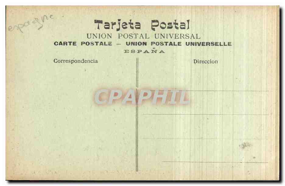 CPA Espagne Spain Espana Fuenterrabia Castillo Carlos V Un pasillo — Rückseite
