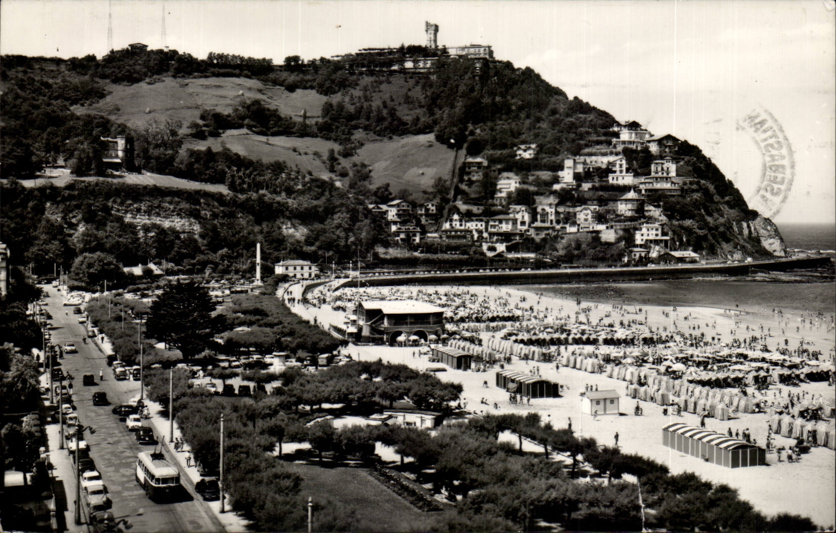 San Sebastián — Playa de Ondarreta et Monte Igeldo — éditeur inconnu, n° de série non visible