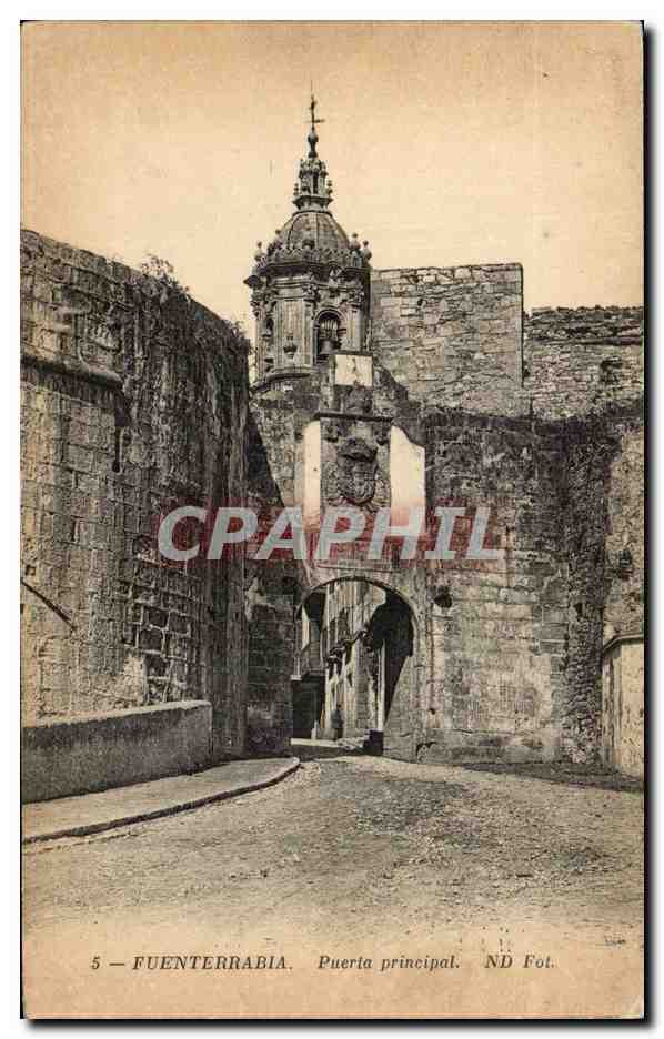 CPA Espagne Spain Espana Fuenterrabia Puerta principal