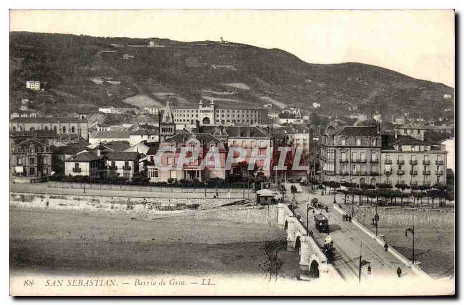 CPA Espagne Spain Espana San Sebastian Barrio de Gros