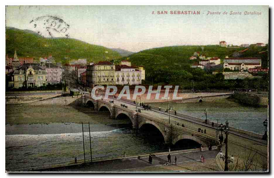 CPA Espagne Spain Espana San Sebastian Puente de Santa Catalina