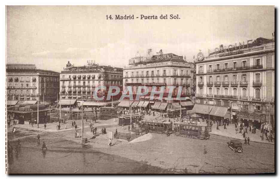 CPA Espagne Spain Espana Madrid Porta del sol