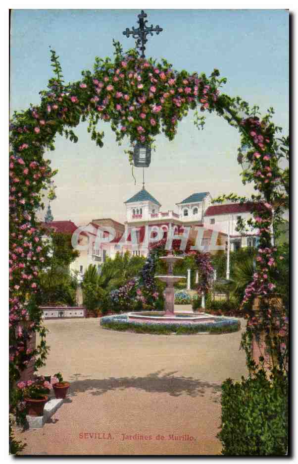 CPA Espagne Spain Espana Sevila Jardines de Murillo