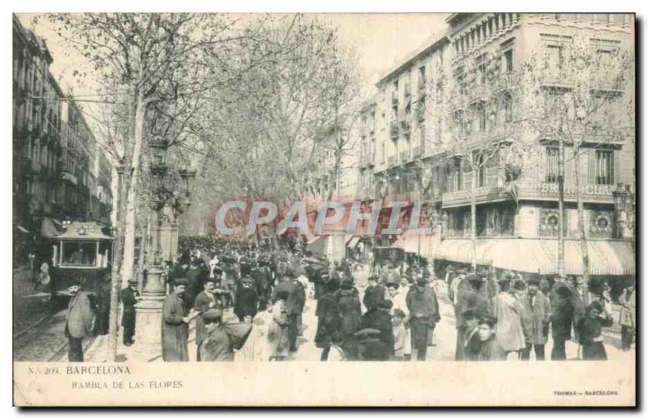 CPA Espagne Spain Espana Barcelona Rambla de las Flores