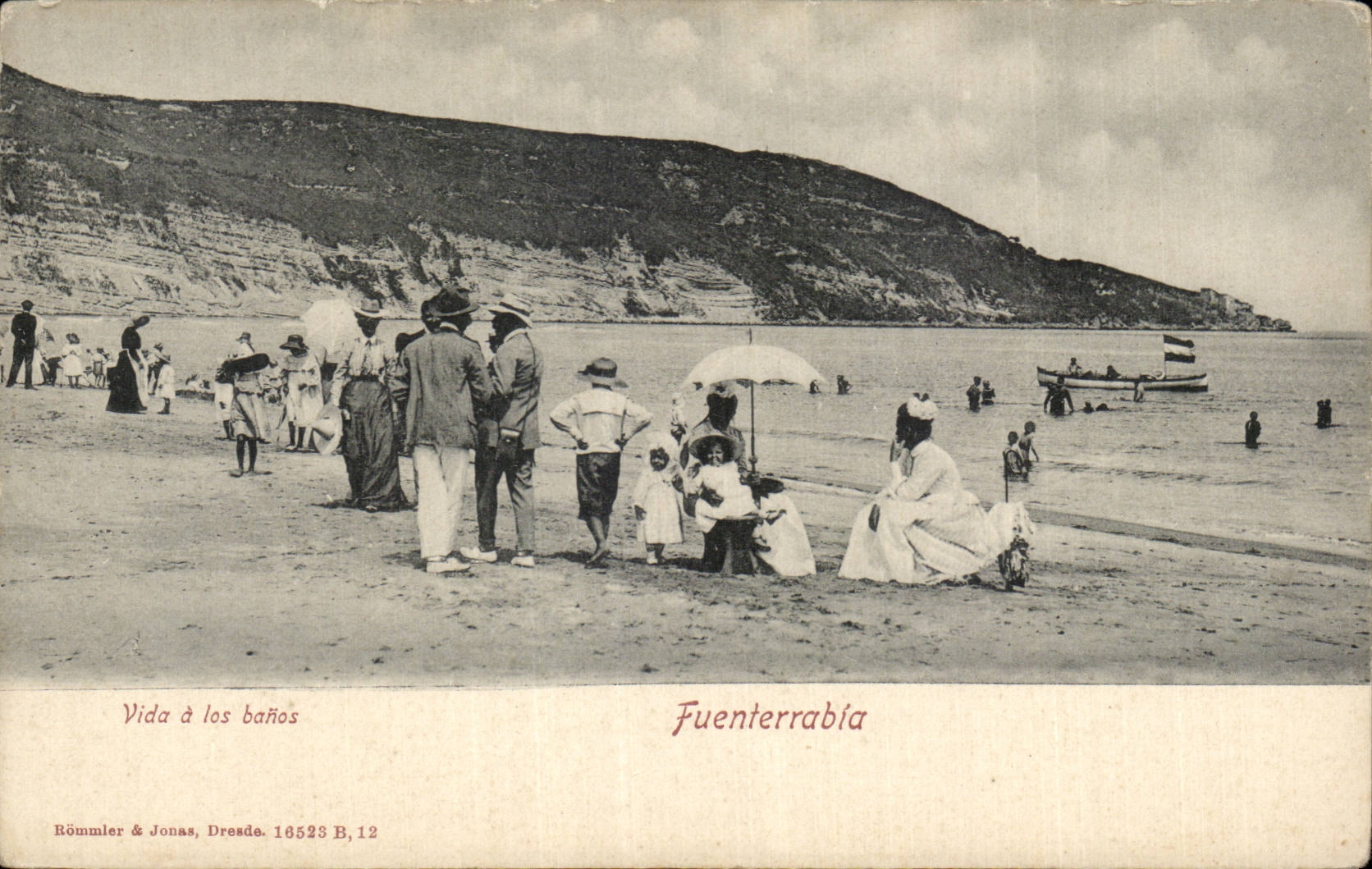 CPA Espagne Spain Espana Fuenterrabia Vida a los banos