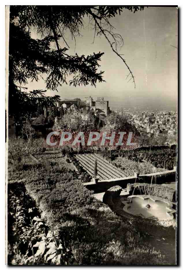 CPA Espagne Spain Espana Generalife Alhambra y Ciudad