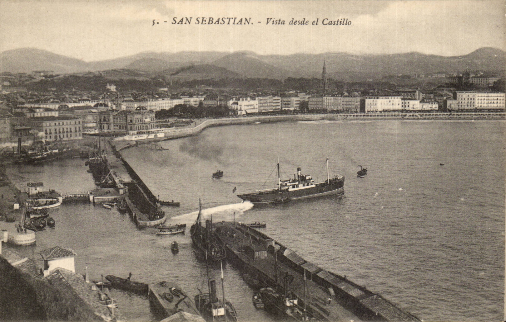 CPA Espagne Spain Espana San Sebastian Vista el Castillo