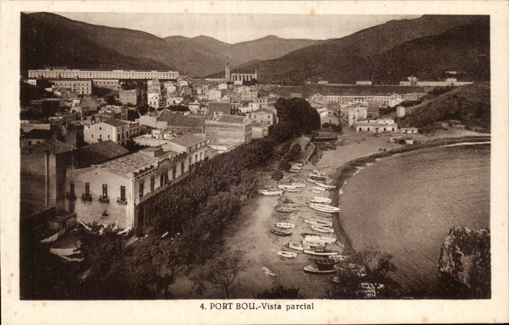 CPA Espagne Spain Espana Port Bou Vista partial