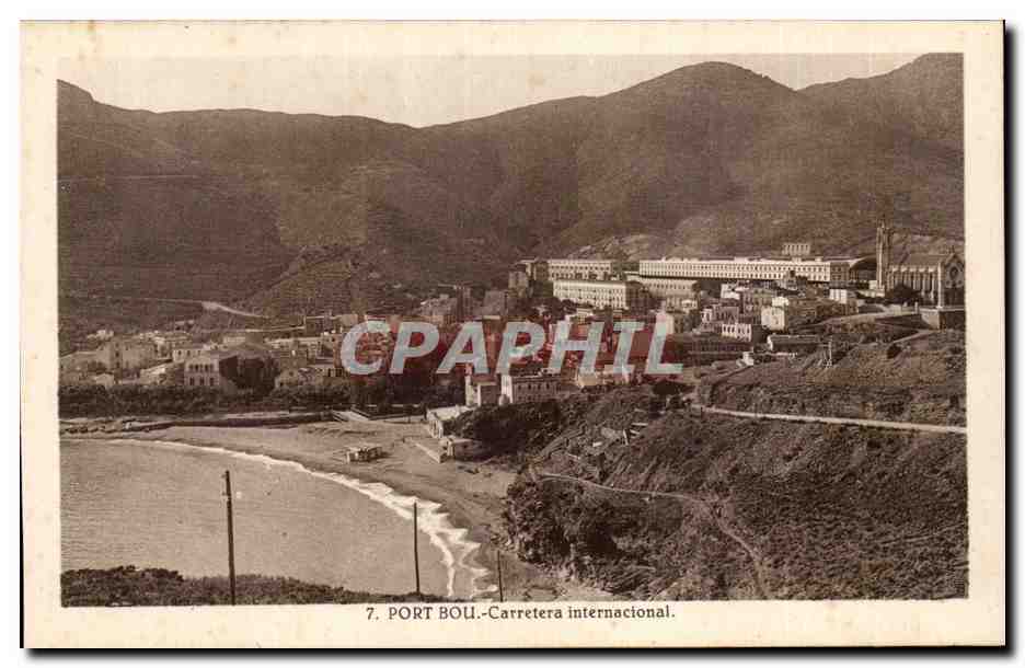 CPA Espagne Spain Espana Port Bou Carretera internacional