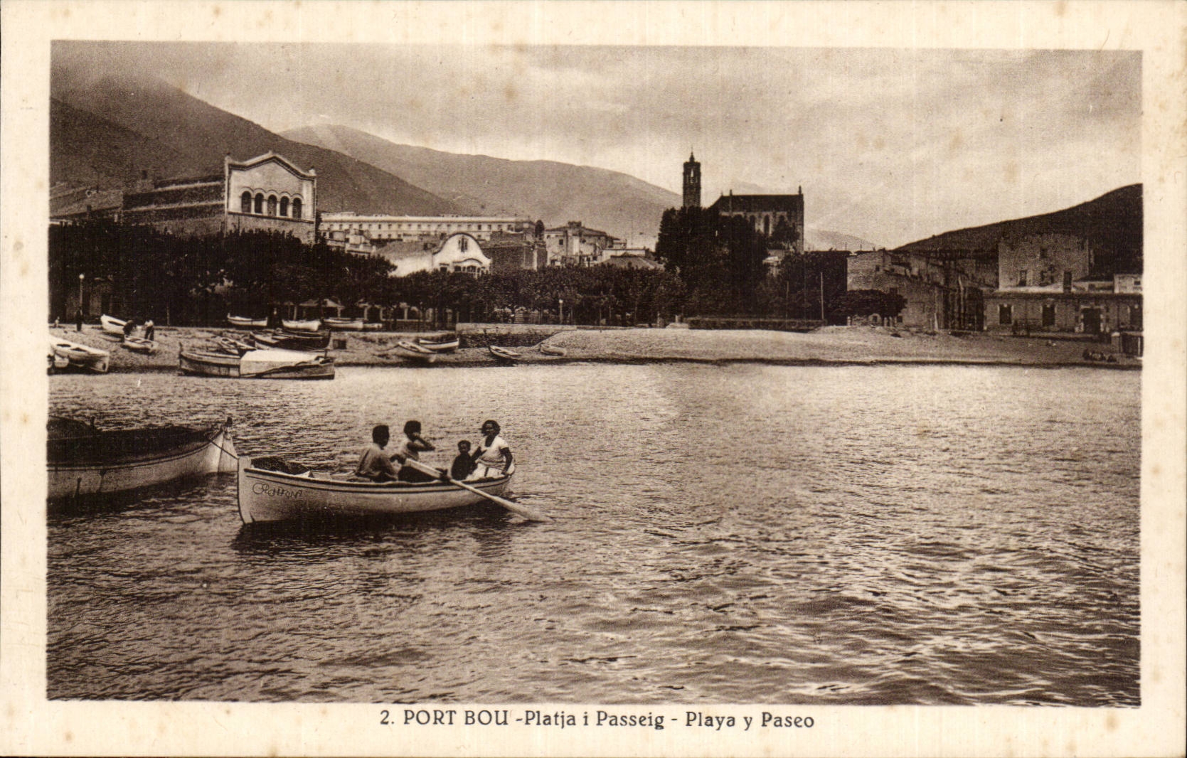 CPA Espagne Spain Espana Port Bou Platja i Passeig