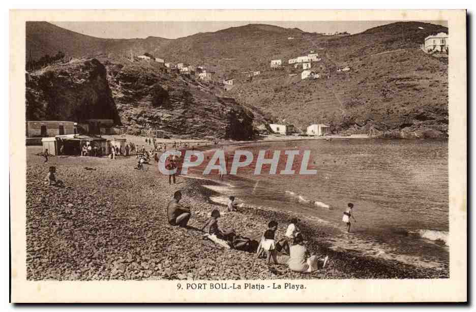 CPA Espagne Spain Espana Port Bou La playa