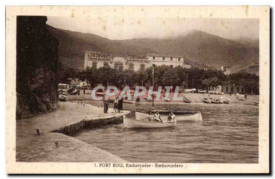 CPA Espagne Spain Espana Port Bou Embarcader
