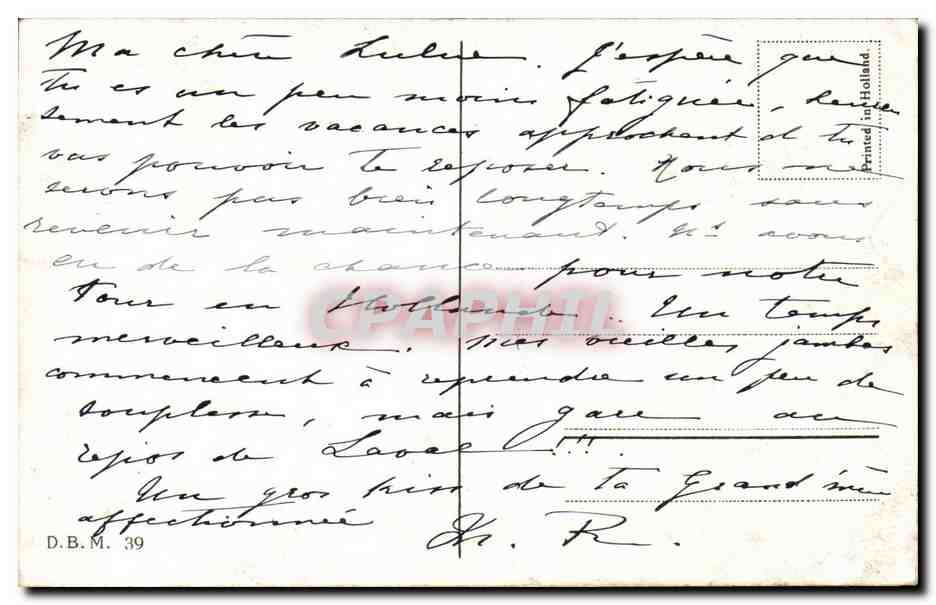 Pays Bas - Holland - Nederland - Volendam - Bootje varen - CPA  — Rückseite