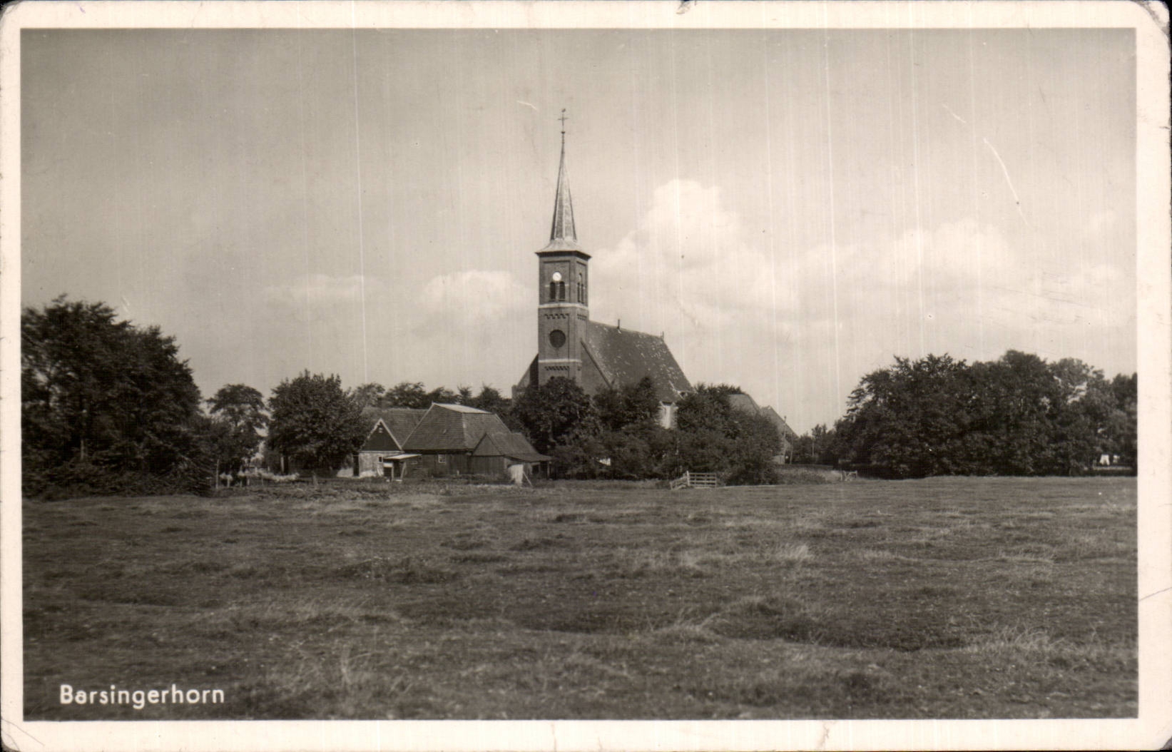Barsingerhorn — église et paysage — éditeur inconnu, n° de série non visible