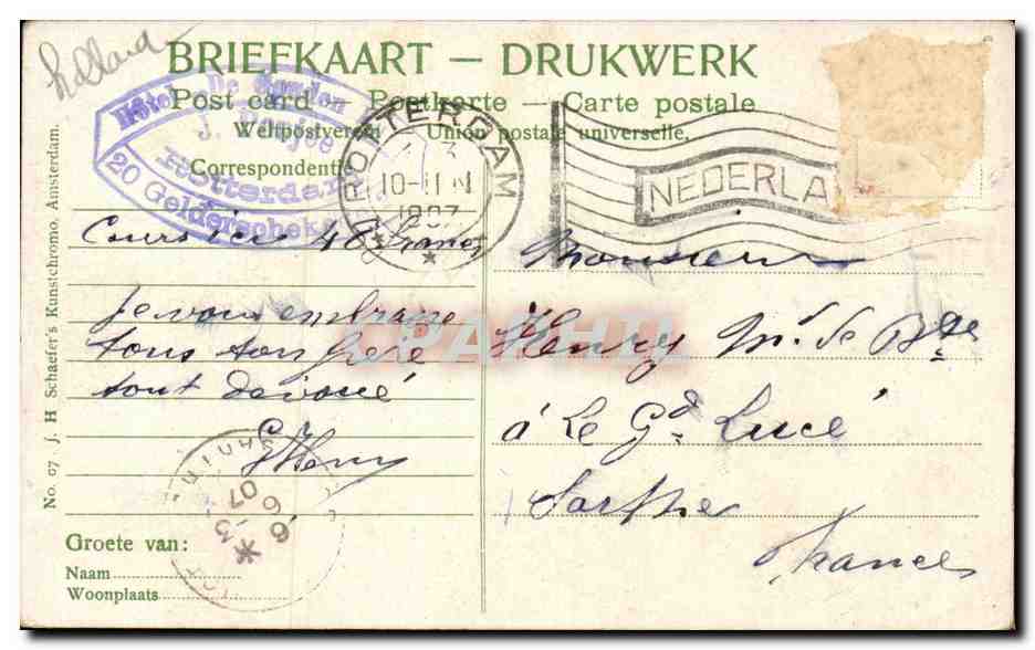 Holland - Nederland - Pays Bas - Rotterdam - Beurs - CPA  — Rückseite