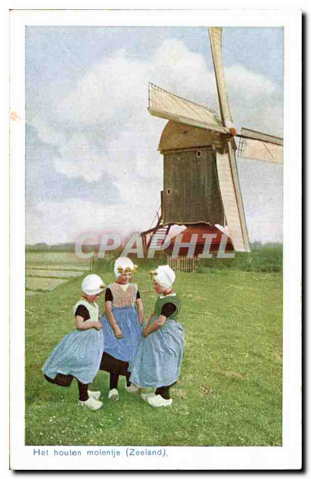 Nederland - Holland - Pays Bas - Folklore - Enfants - meid - Kind - moulin - windmill - windmolen CPA 